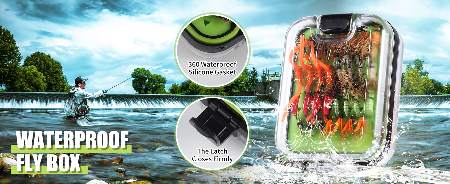 catch fly fishing fly box Comprehensive Hand-Tied Flies with Silicone Box